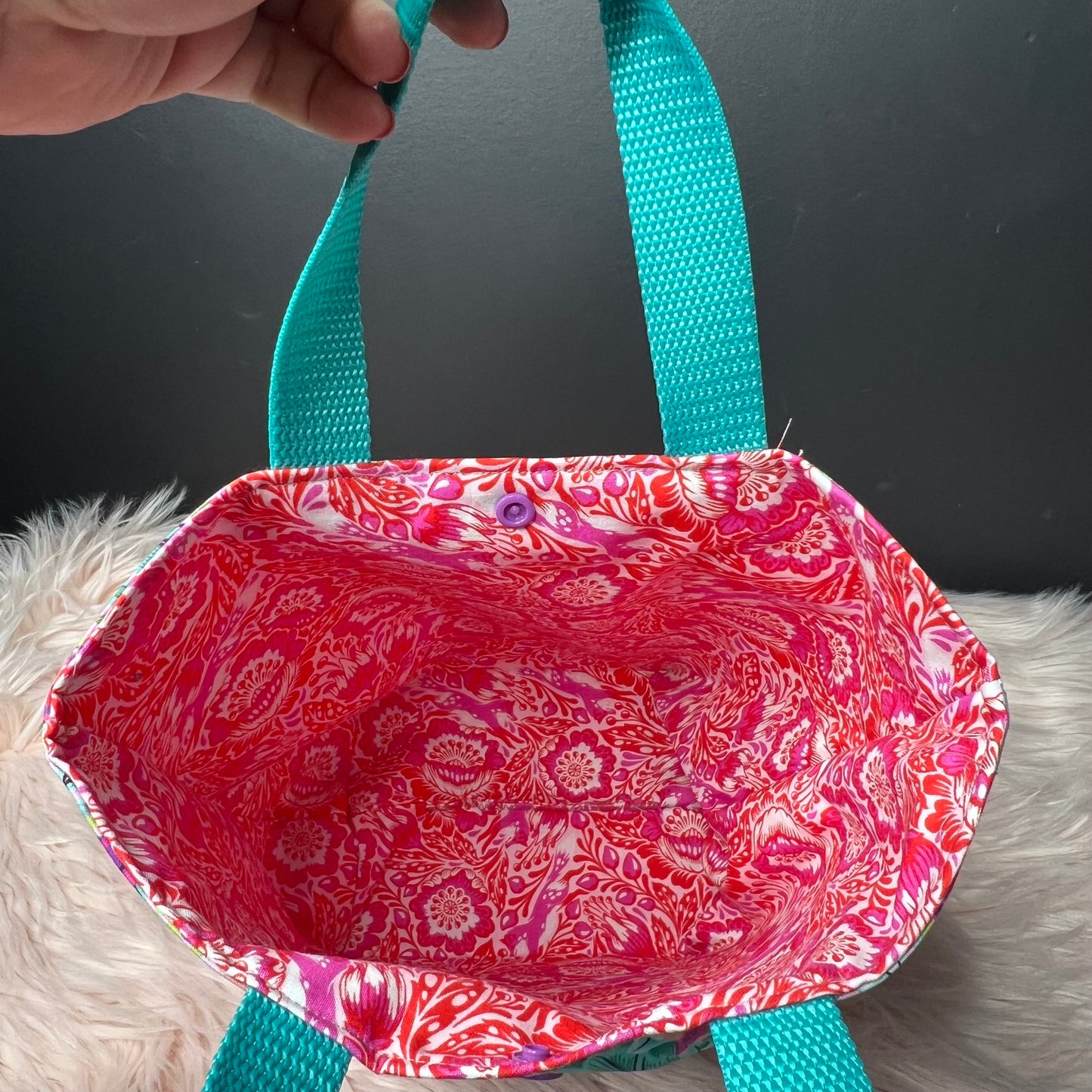 Teal Deer Project Bag with Handles