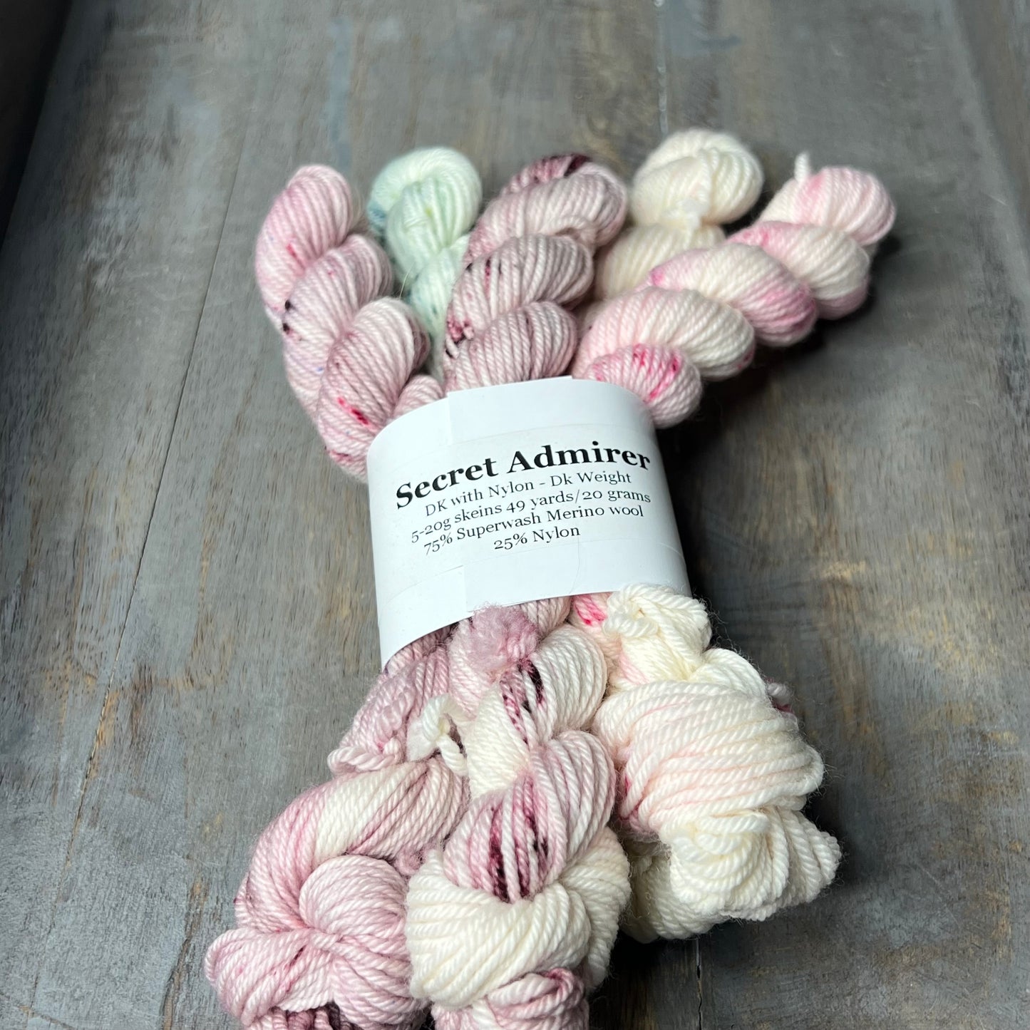DK With Nylon 5-20g skeins Secret Admirer , mini skein set