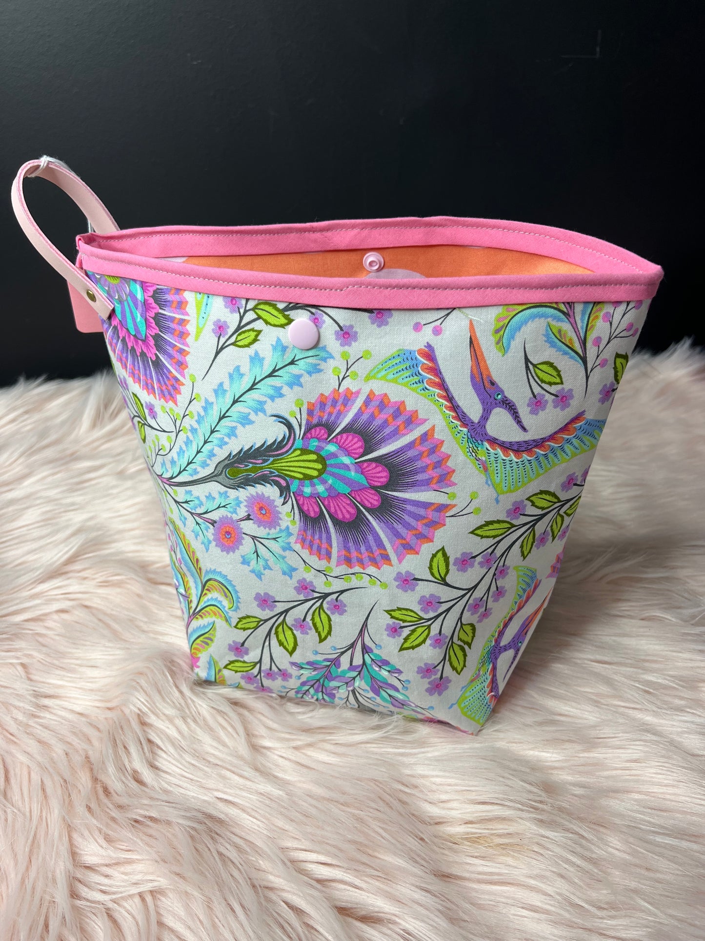 Pteranodon Project Bag with Pink Trim