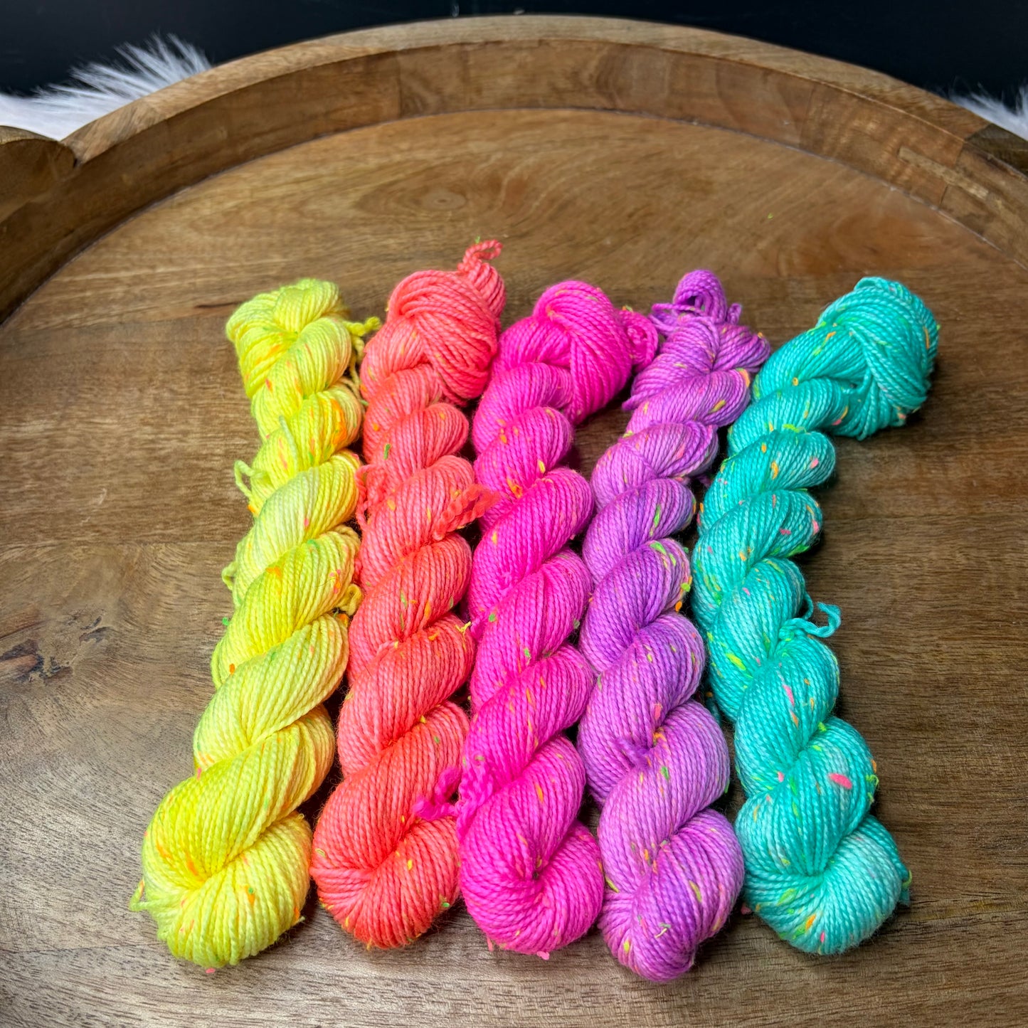 Betsy Neon Tweed Sock 5-20g skein set- Neon Rainbow