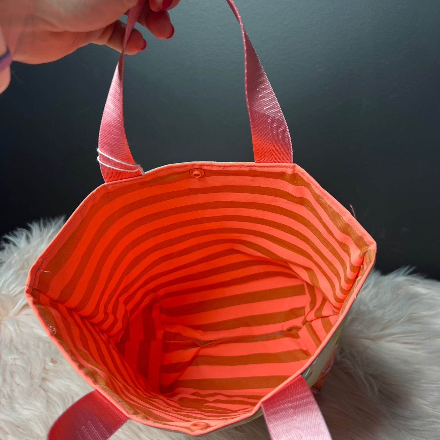 Pink Lion Project Bag with Handles