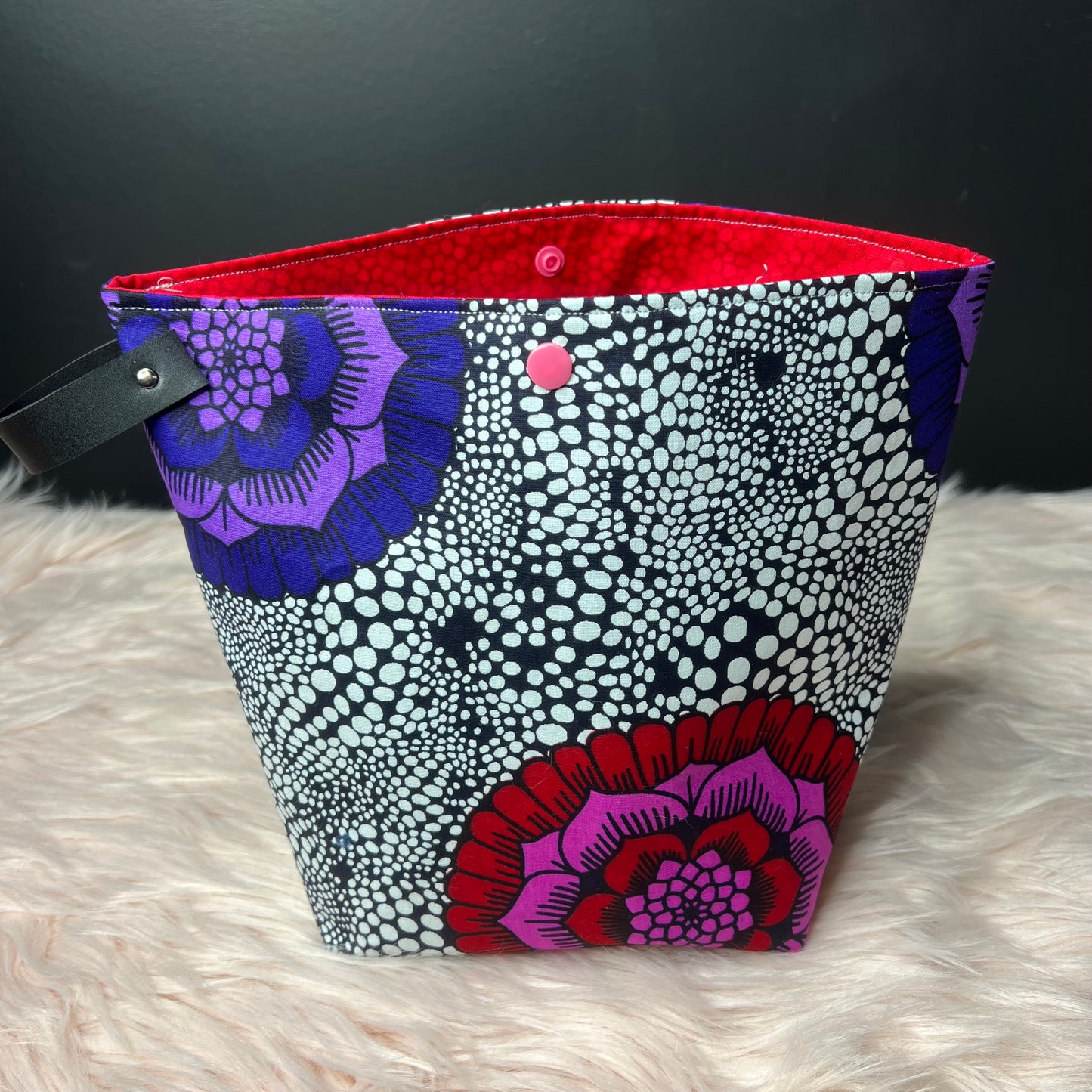 Purple & Red Floral Bag Project Bag