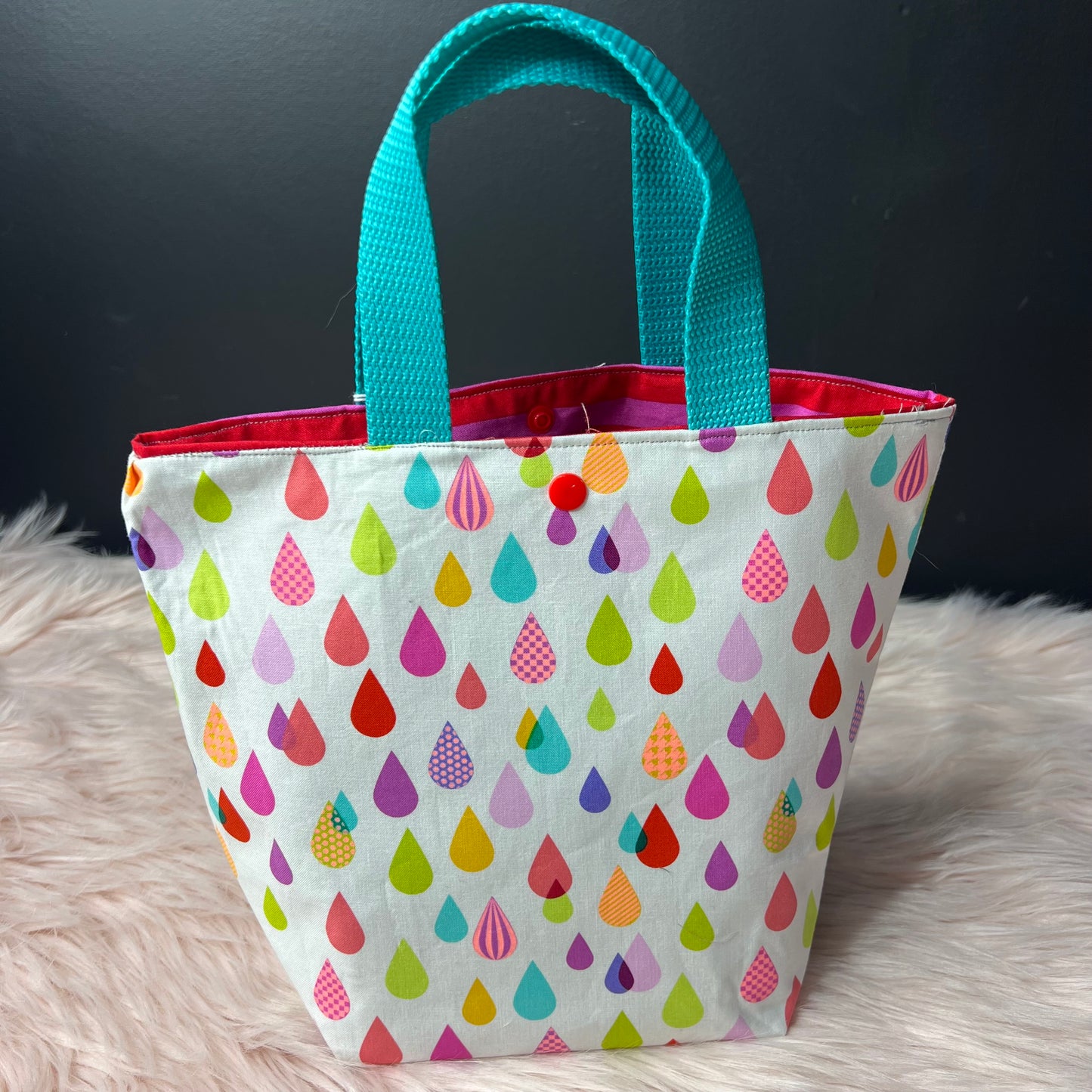 Raindrops Project Bag with Handles