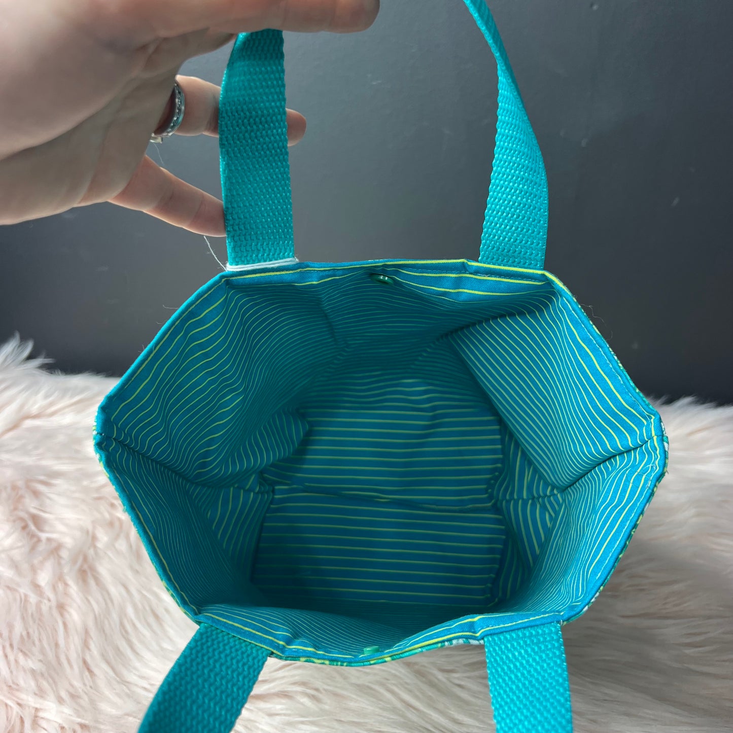 Green Fox Project Bag with Handles