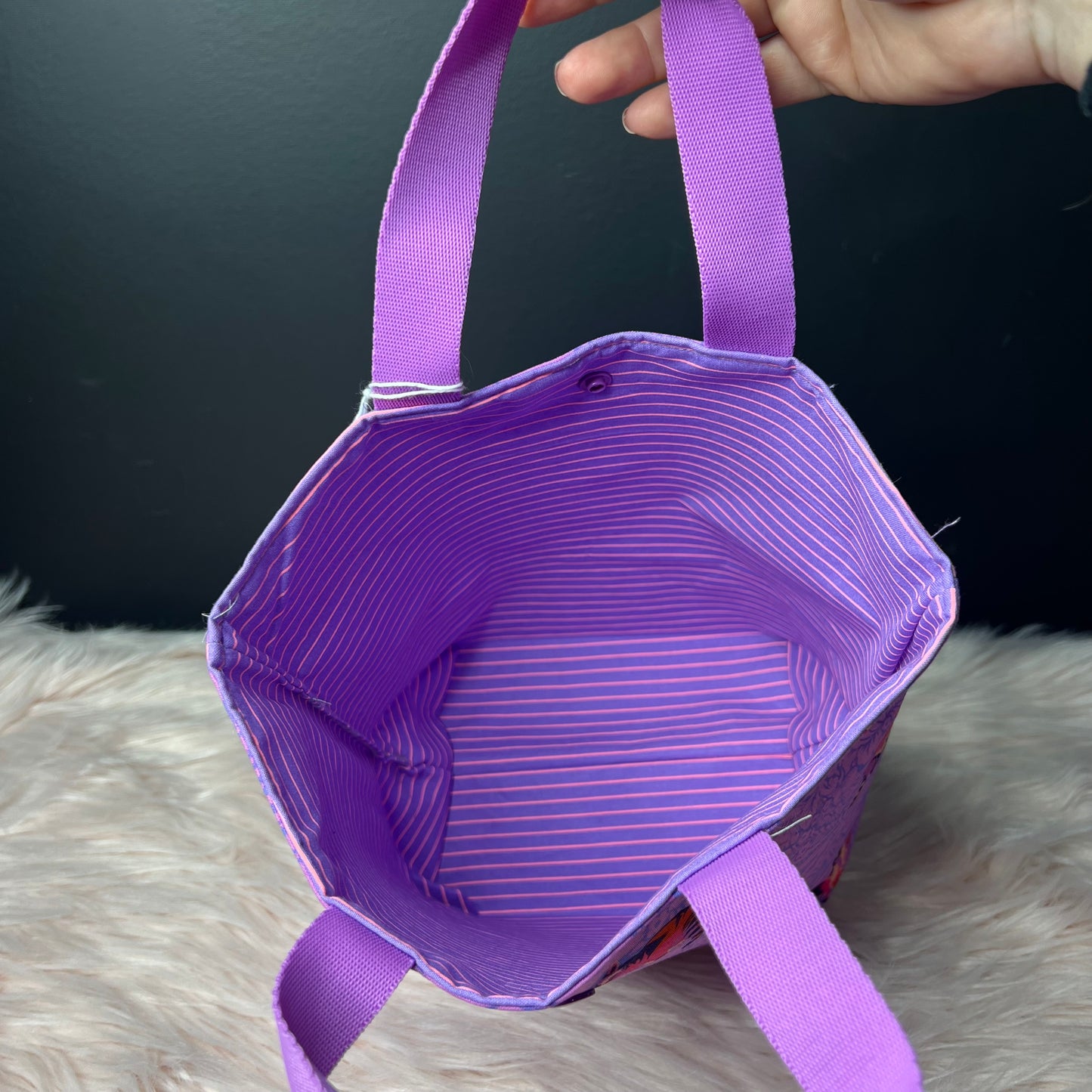 Trash Panda Pink/ Purple Project Bag with Handles raccoon