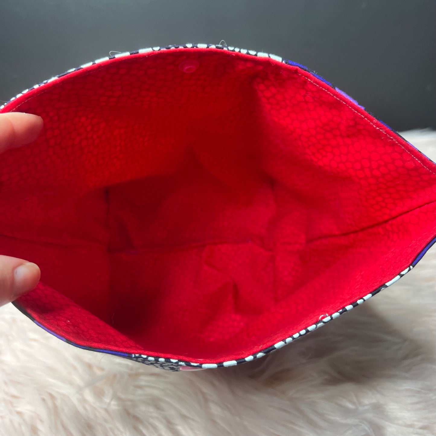 Purple & Red Floral Bag Project Bag