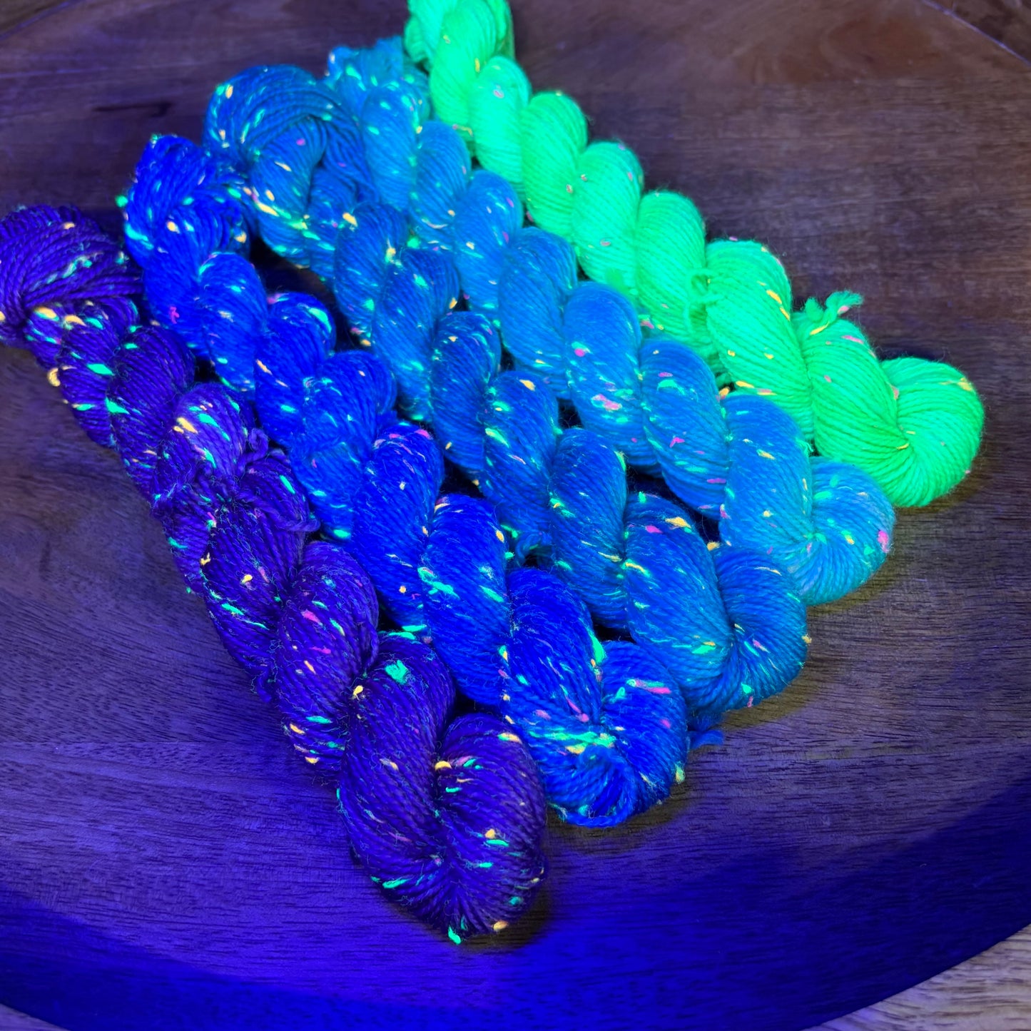 Betsy Neon Tweed Sock 5-20g skein set- Deep Sea Disco