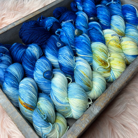 Blue Agat November  - Stone Colorway of the Month- Pick Your Base