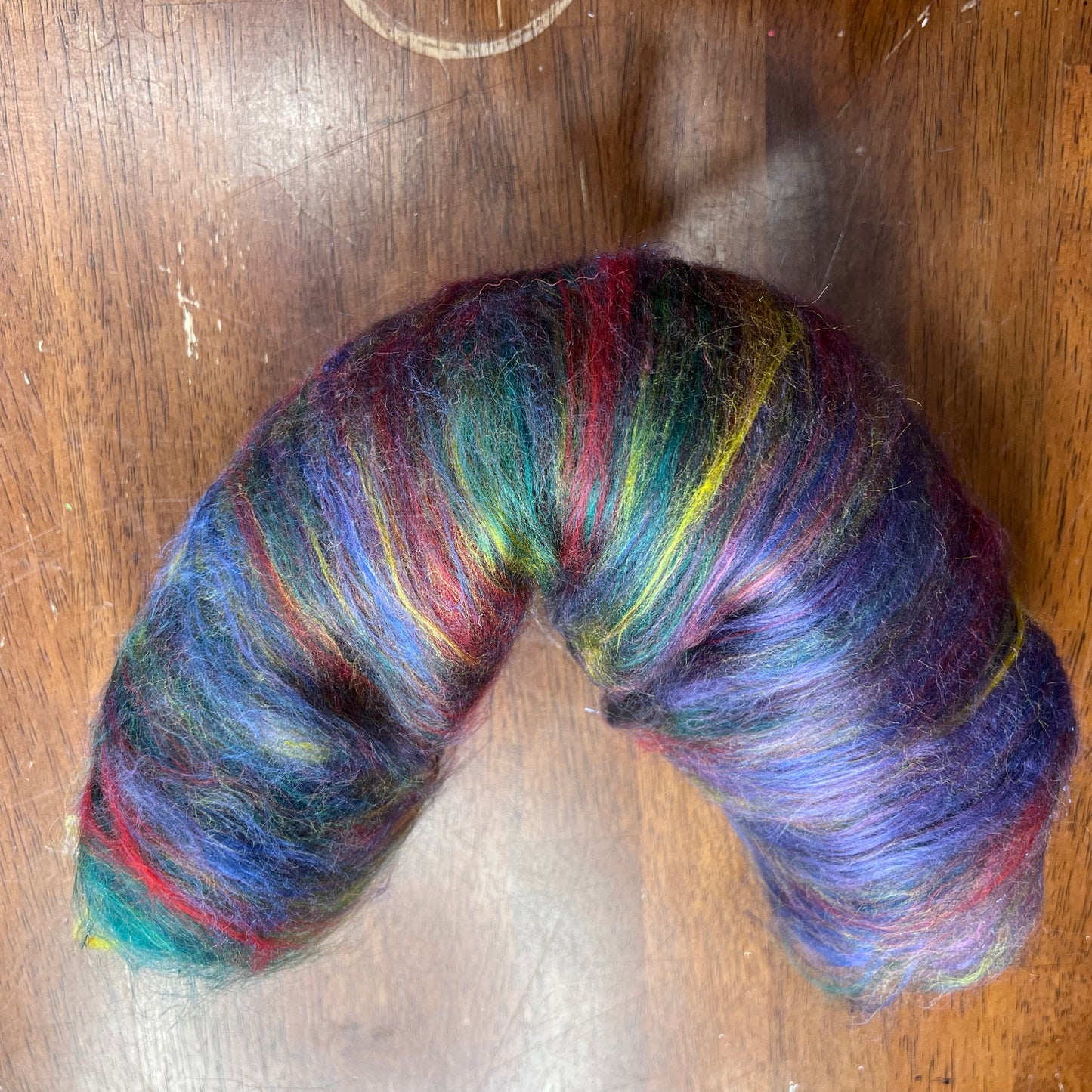 Fiber Batt #2- Made By Eloise Jurassic Rainbow