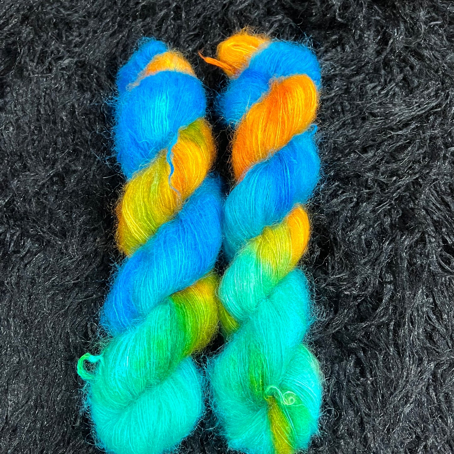 Vivienne Slub Fingering & Abigail Mohair Lace matching sets (skeins available individually)- Azure Sunset