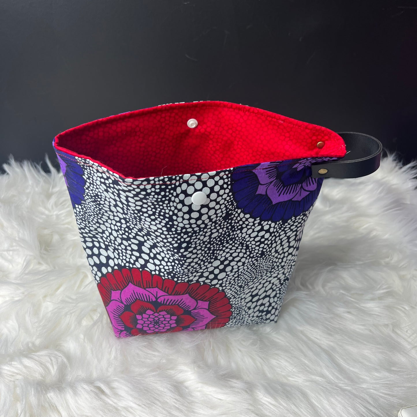 Purple & Red Floral Bag Project Bag