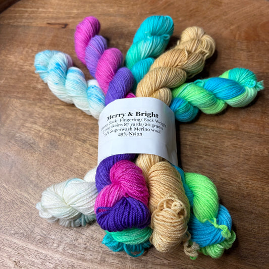 Jimmy Sock 5-20g skein set- Merry & Bright