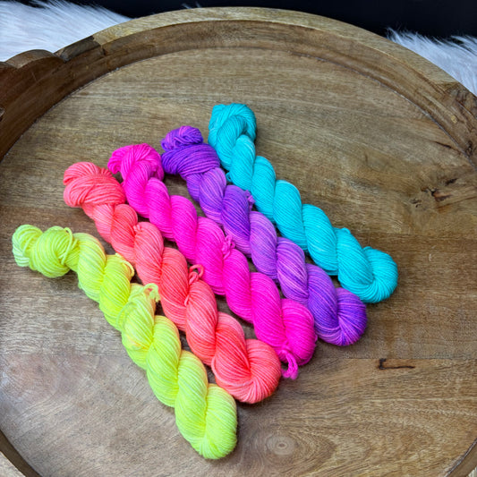 Jimmy Sock 5-20g skein set- Neon Rainbow