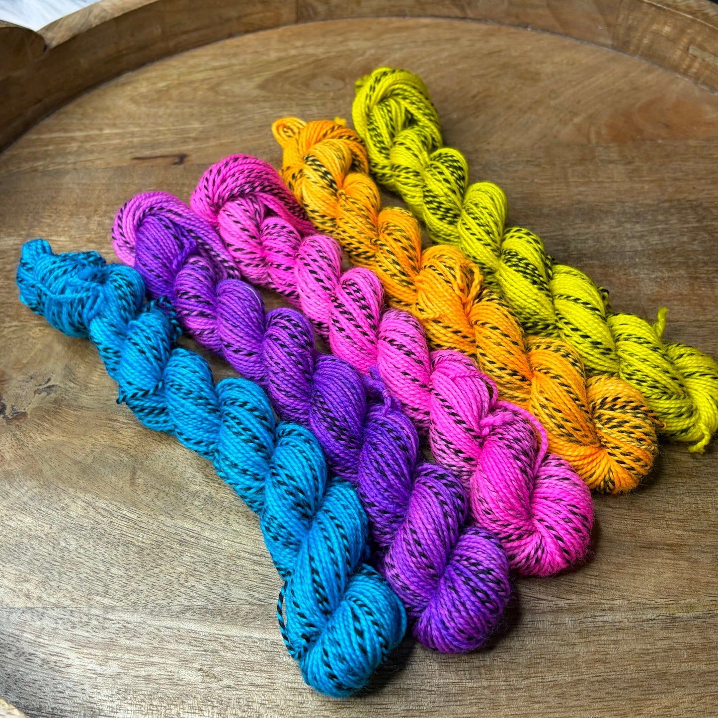 Caroline Sock 5-20g skein set- Cosmic Neon