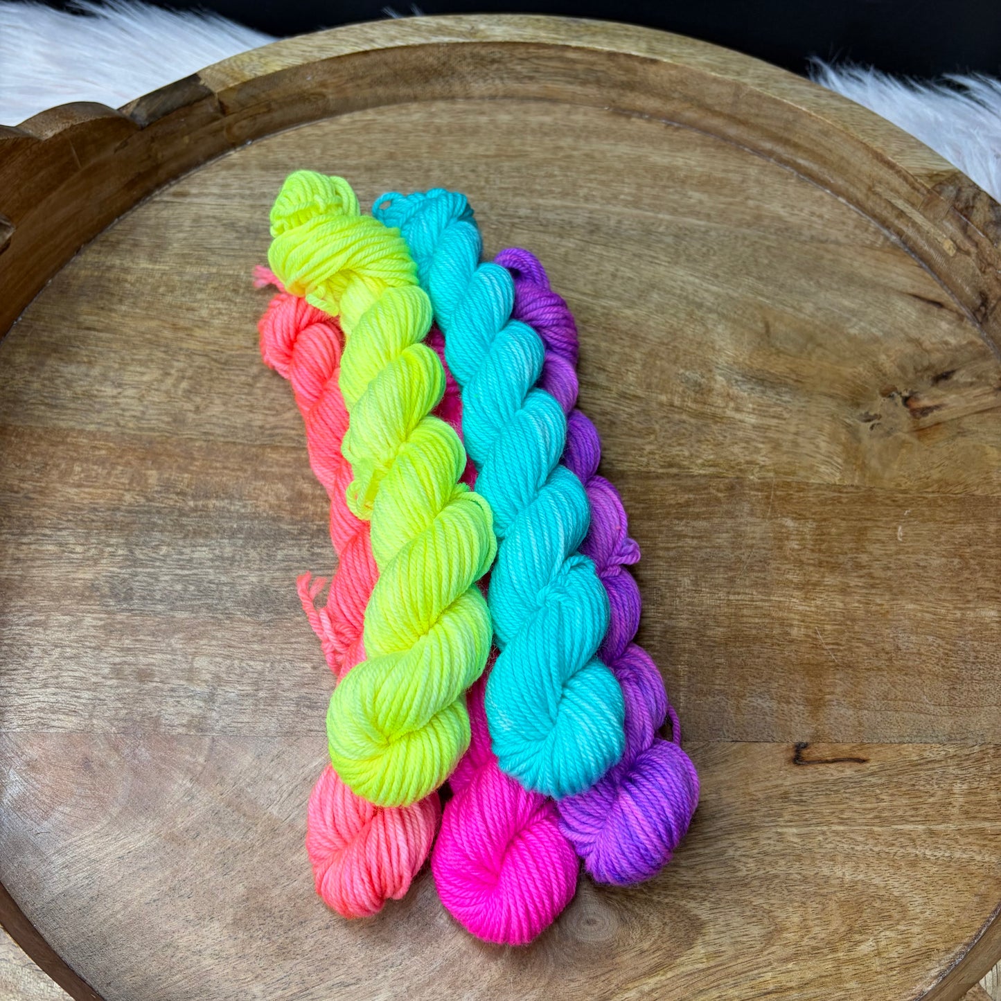 DK With Nylon 5-20g skein set- Neon Rainbow