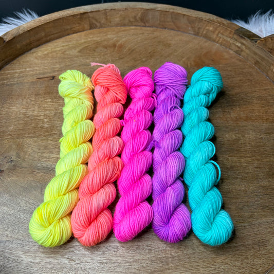 Jimmy Sock 5-20g skein set- Neon Rainbow
