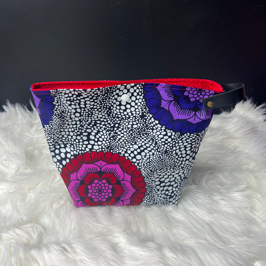 Purple & Red Floral Bag Project Bag