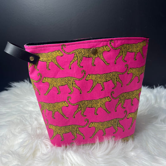 Pink Leopard Project Bag