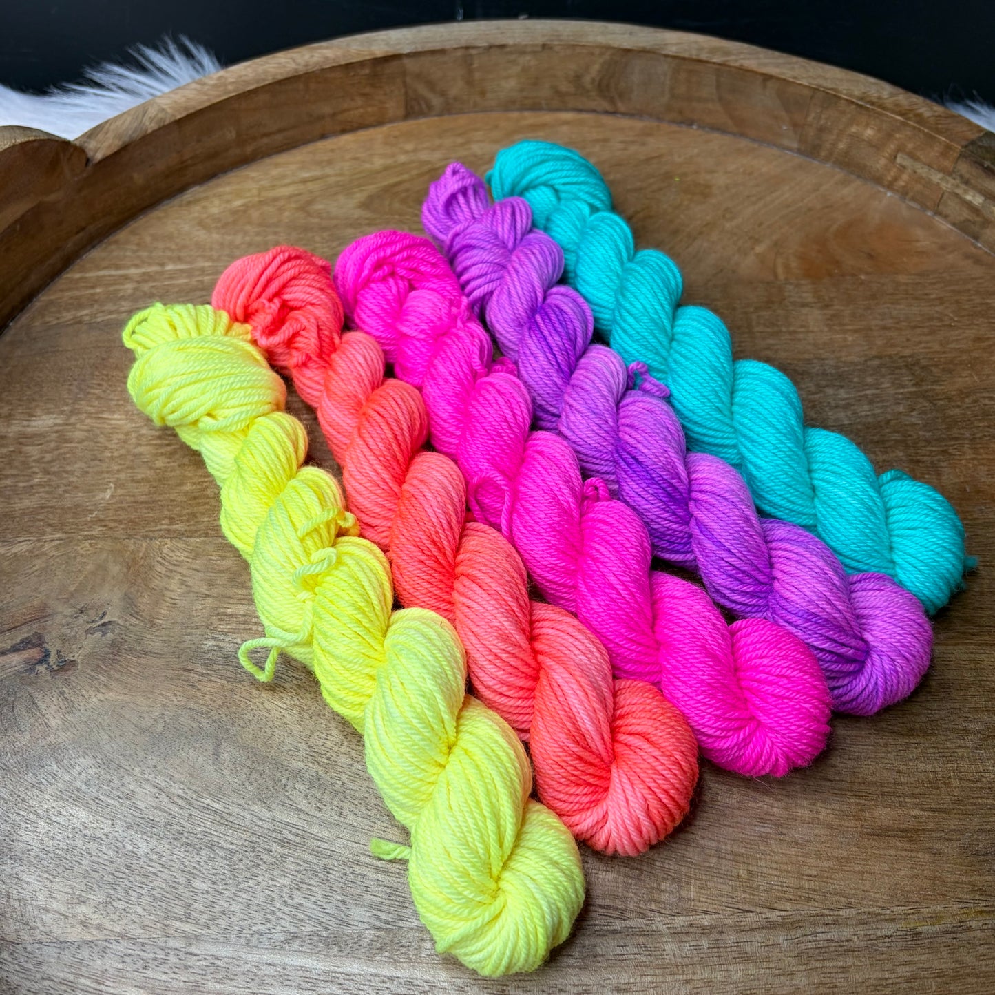DK With Nylon 5-20g skein set- Neon Rainbow