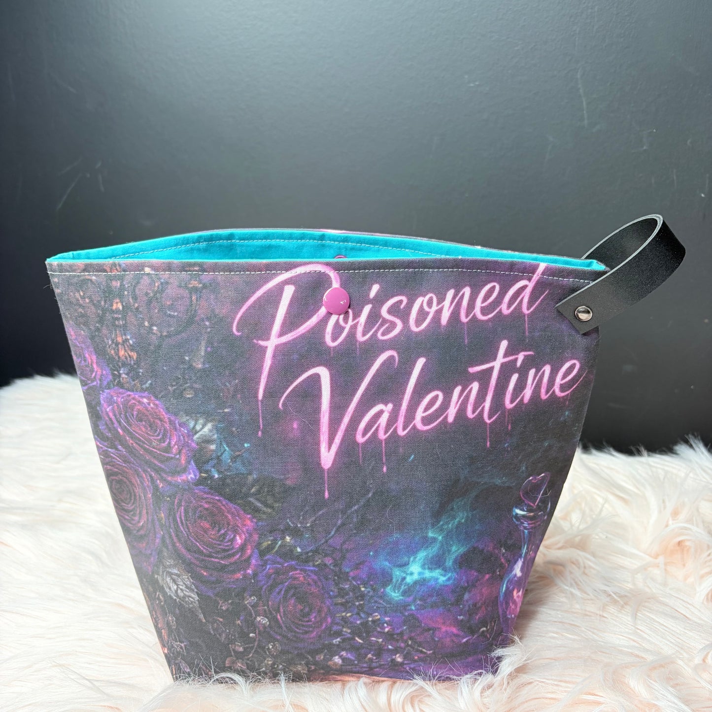 Slightly Smaller Poisoned Valentine Project Bag with loop