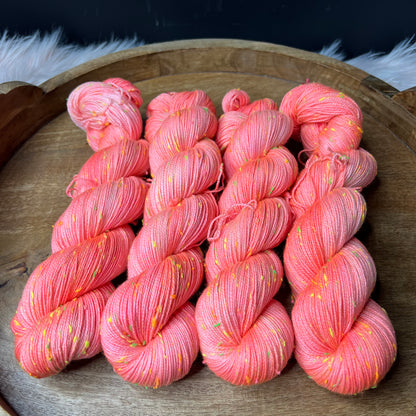 Betsy Neon Tweed Sock- Pink Grapefruit
