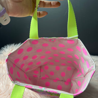 Pink Elephant Project Bag with Handles