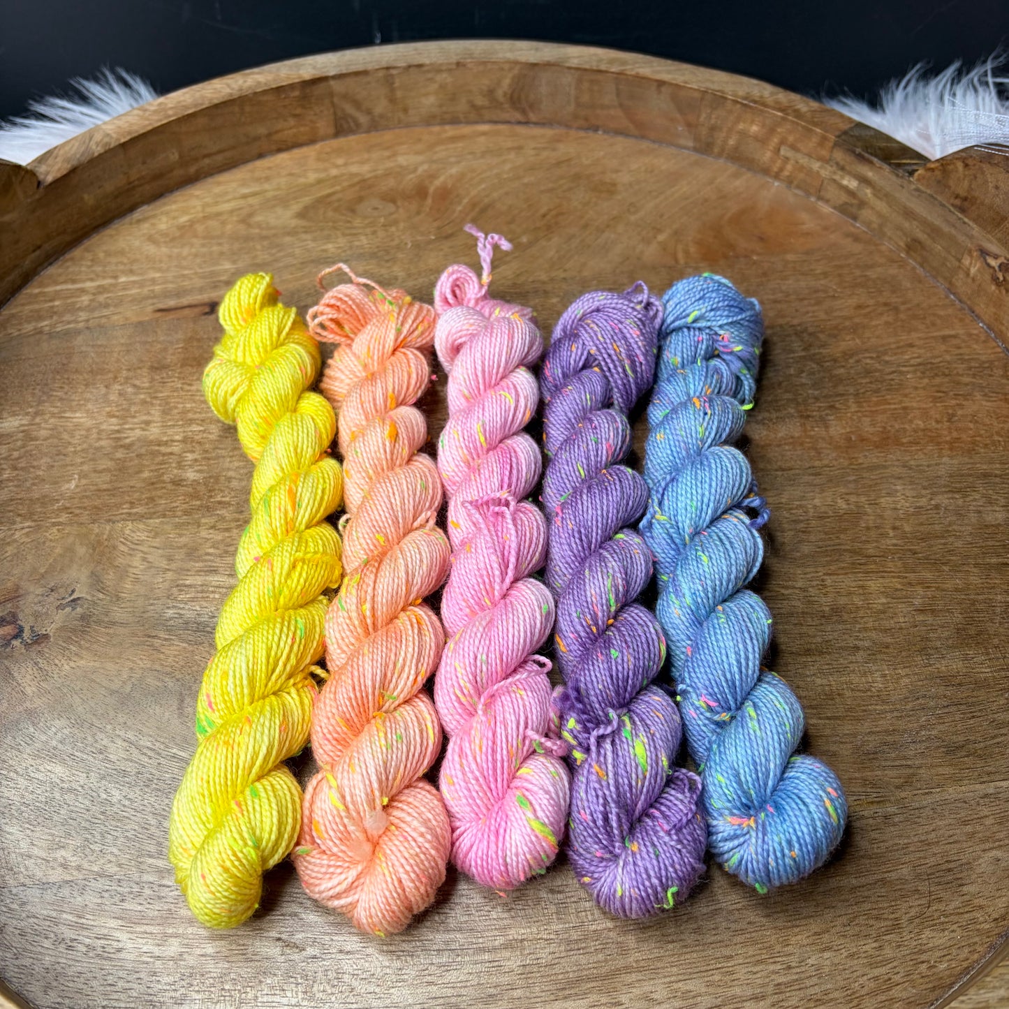 Betsy Neon Tweed Sock 5-20g  skein set- Tropical Sunset