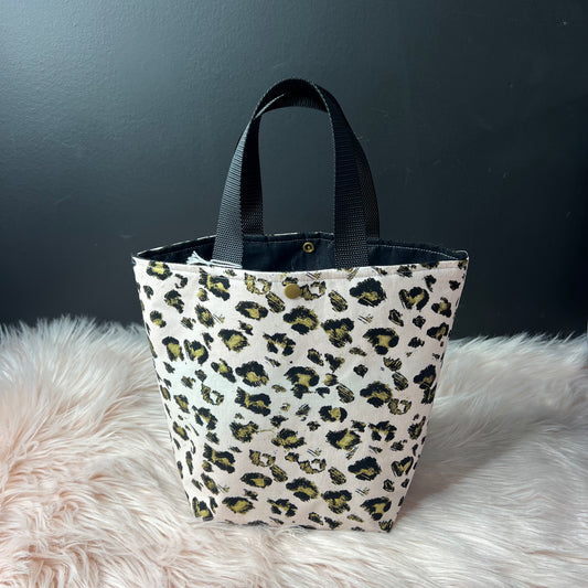 Pink & Gold Leopard Project Bag with  Handles
