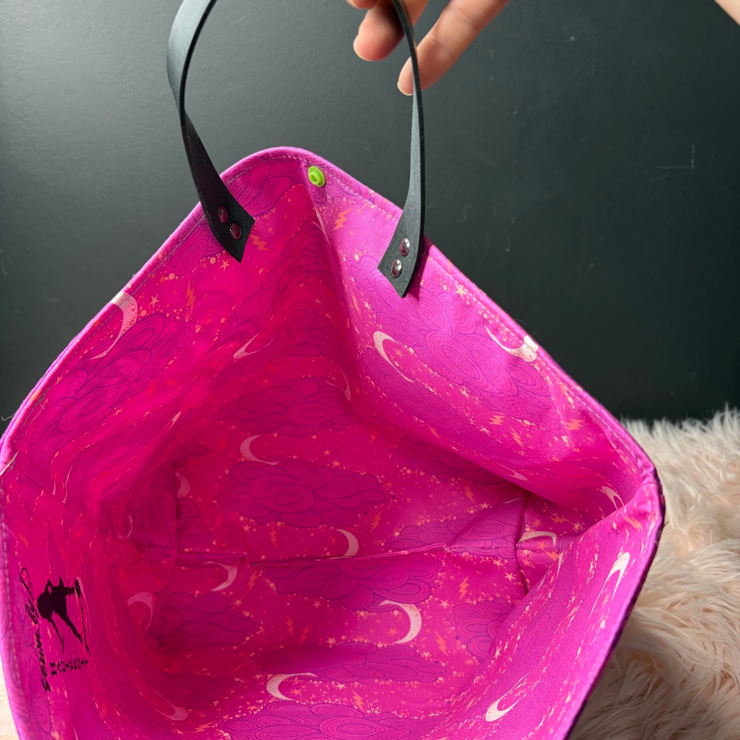 The Atelier Bag - Coven - Large Project Bag- Faux Leather Handles - Made To Order