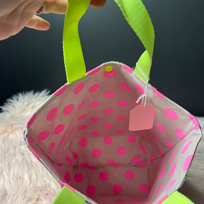 Pink Elephant Project Bag with Handles