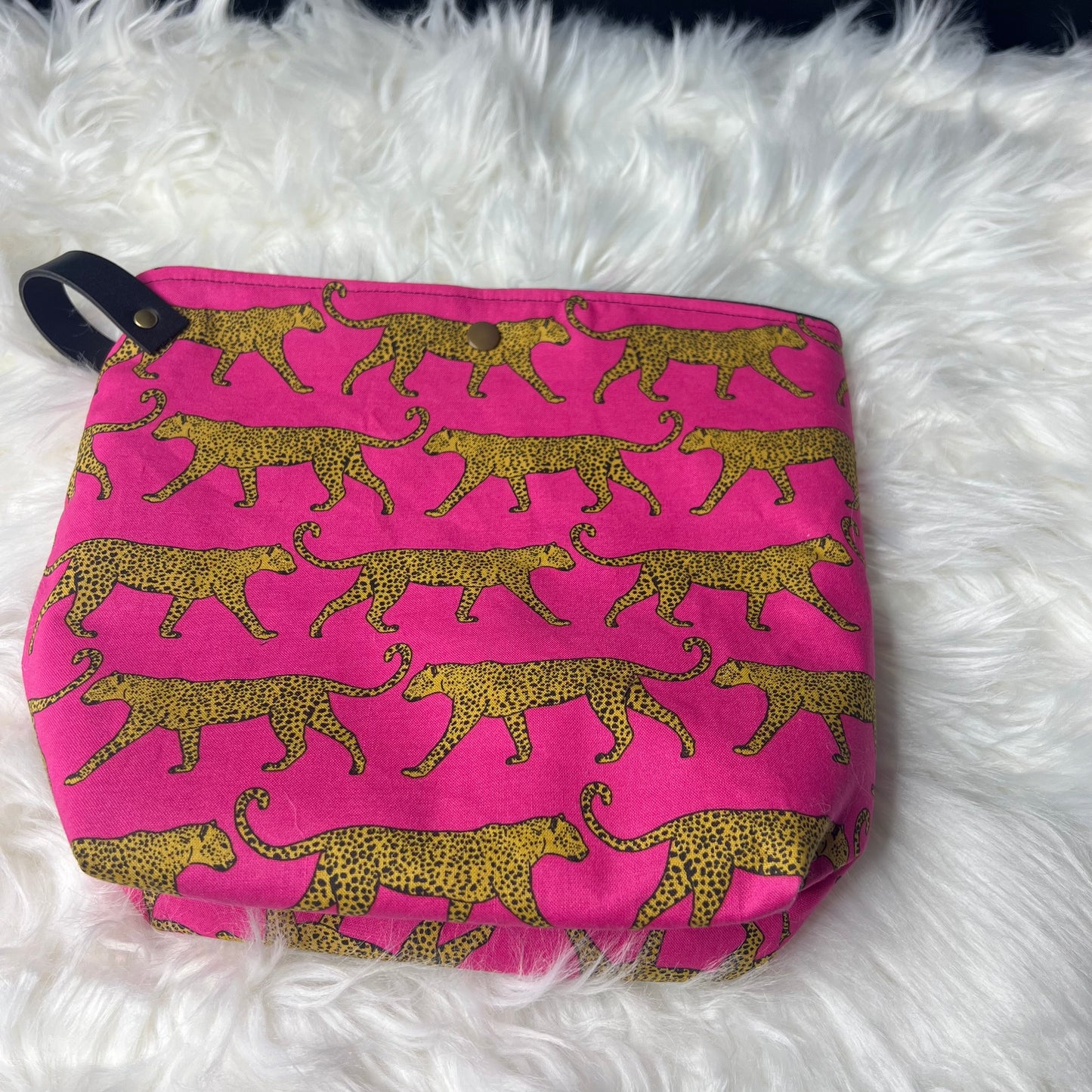 Pink Leopard Project Bag