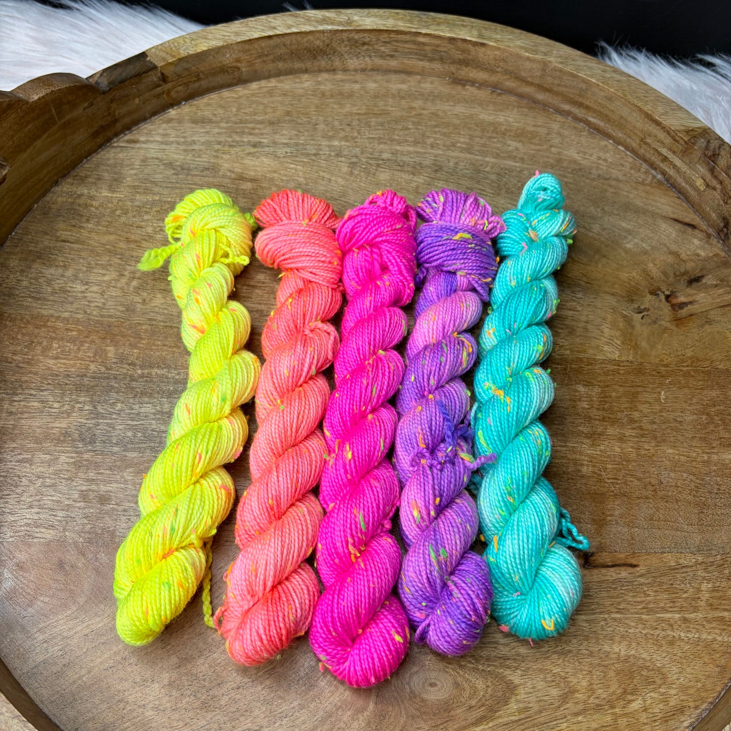 Betsy Neon Tweed Sock 5-20g skein set- Neon Rainbow