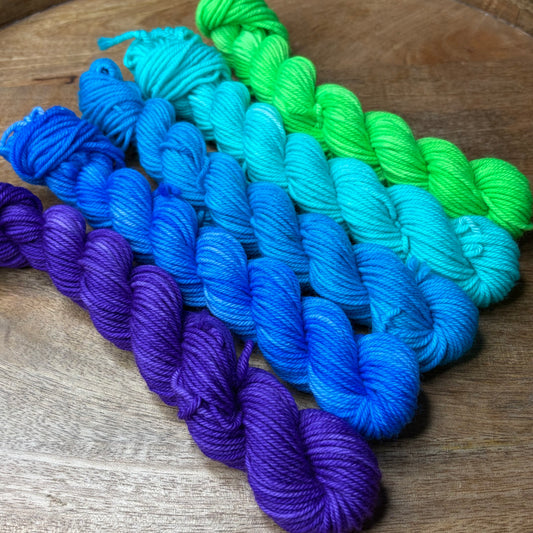 DK With Nylon 5-20g skein set- Deep Sea Disco