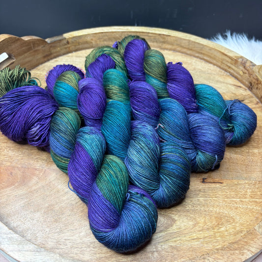 Jasper Yak Sock- Peacock Feather