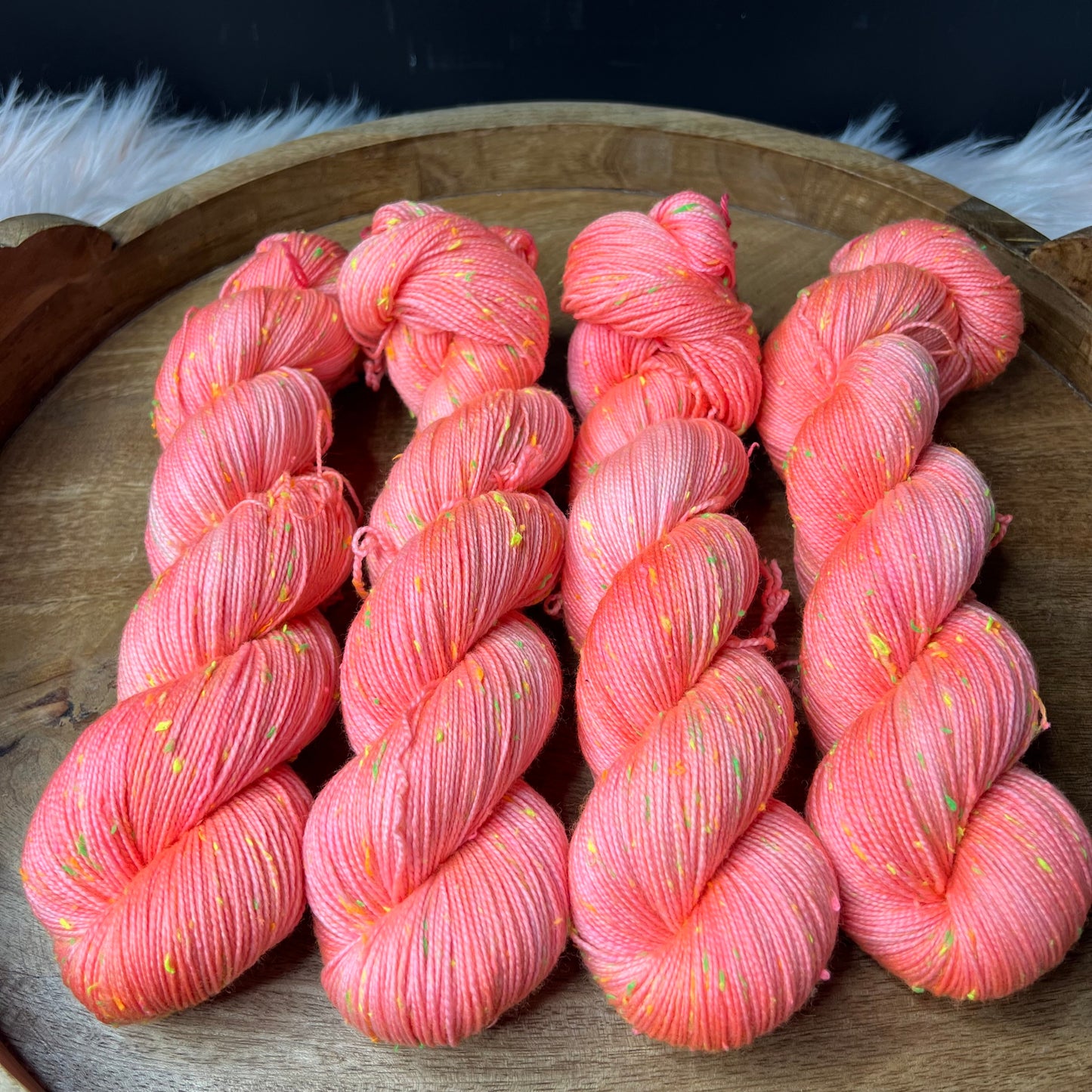 Betsy Neon Tweed Sock- Pink Grapefruit