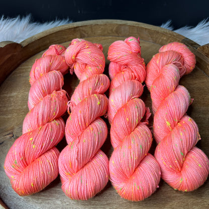 Betsy Neon Tweed Sock- Pink Grapefruit