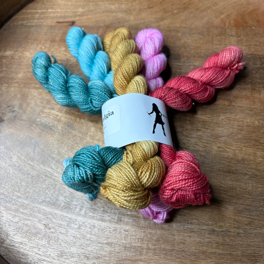 Pnina sparkle Sock 20g Mini skein set Christmas Nostalgia