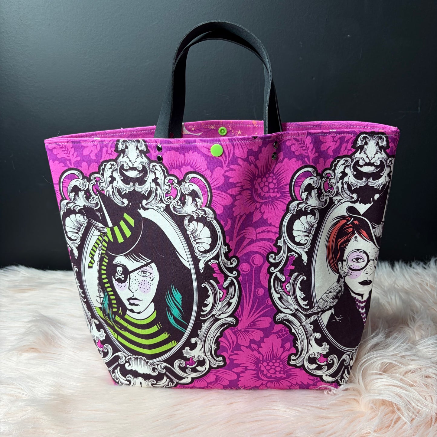 The Atelier Bag - Coven - Large Project Bag- Faux Leather Handles - Made To Order