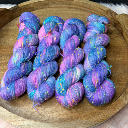 Betsy Neon Tweed Sock- Supernova Violet