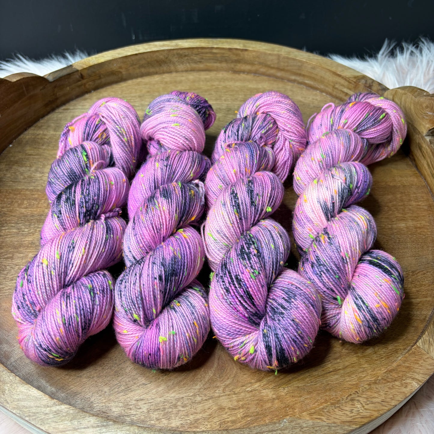 *New* Betsy Neon Tweed Sock- Pink Noir