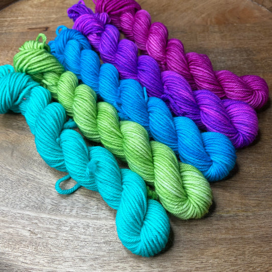 DK With Nylon 5-20g skein set- Electric Garden