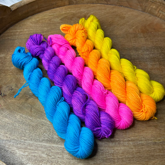 Jimmy Sock 5-20g skein set- Cosmic Neon