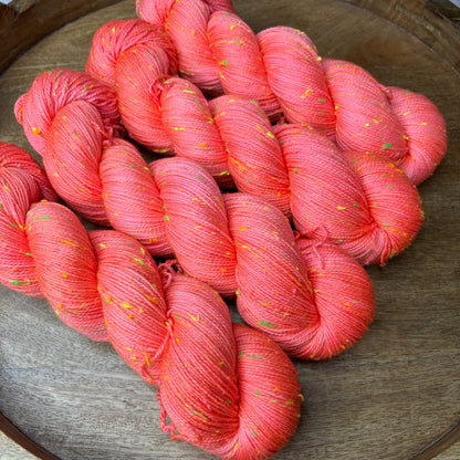 *New* Betsy Neon Tweed Sock- Pink Grapefruit