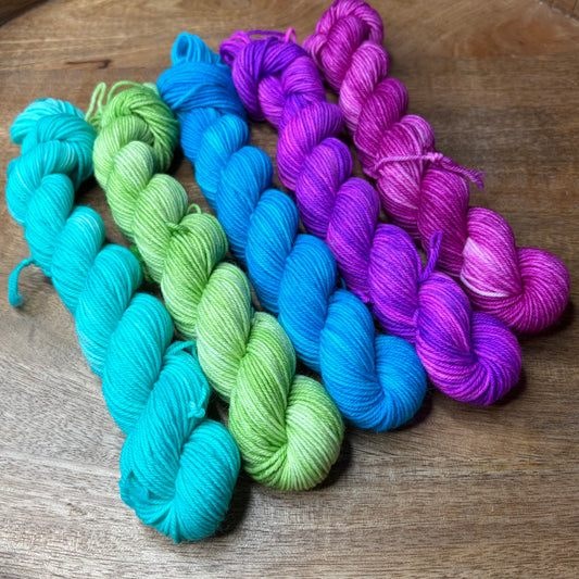 Jimmy Sock 5-20g skein set- Electric Garden