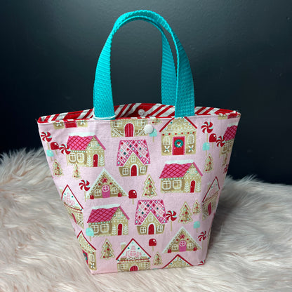 Pink Christmas Project Bag with Handles