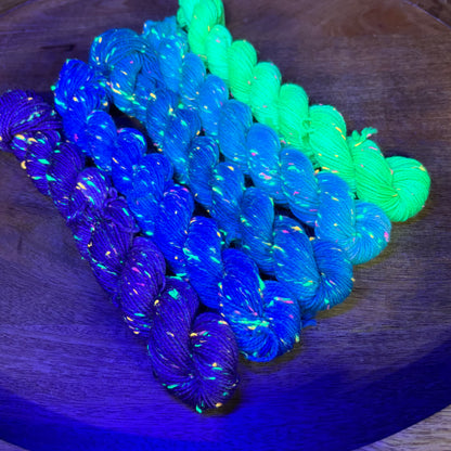 Betsy Neon Tweed Sock 5-20g skein set- Deep Sea Disco