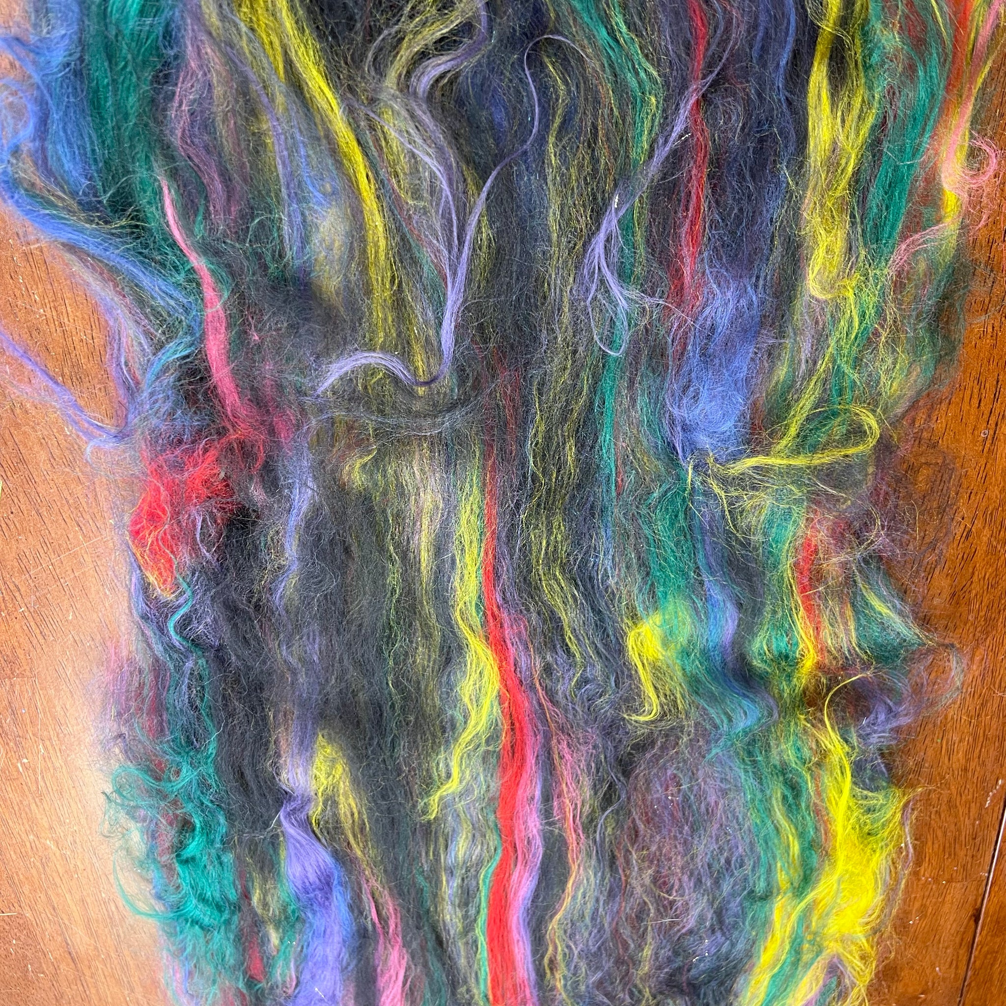 Fiber Batt #2- Made By Eloise Jurassic Rainbow